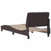 vidaXL Estructura de cama sin colch&oacute;n tela marr&oacute;n oscuro 90x190 cm