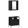 vidaXL Juego de muebles de ba&ntilde;o 4 pcs Roble Negro Madera de ingenier&iacute;a
