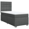 vidaXL Cama box spring con colch&oacute;n tela gris oscuro 90x200 cm