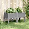 vidaXL Jardinera con patas PP gris claro 80x40x42 cm