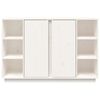 vidaXL Aparador de madera maciza de pino blanco 120x35x80 cm