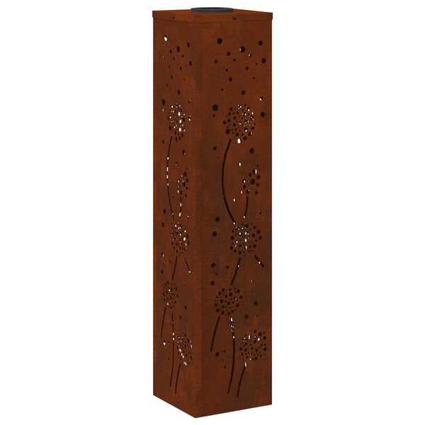 vidaXL Luz de camino LED solar 2 pcs Oxidado Acero autopatinable