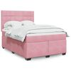 vidaXL Cama box spring con colch&oacute;n terciopelo rosa 140x200 cm