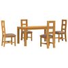 vidaXL Conjunto de comedor 5 uds. Gris Madera de Roble S&oacute;lido