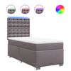 vidaXL Cama box spring con colch&oacute;n cuero sint&eacute;tico gris 100x200 cm