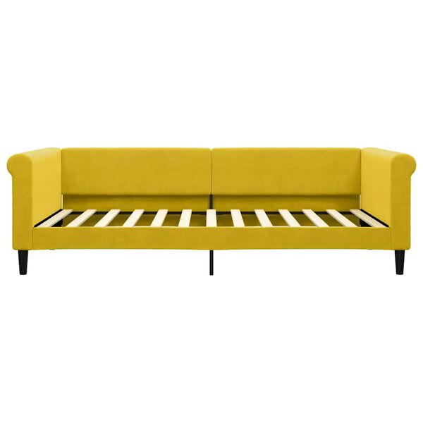 vidaXL Sof&aacute; cama sin colch&oacute;n terciopelo amarillo 100x200 cm