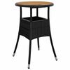 vidaXL Conjunto de Comedor de Jardín 3 pcs Negro ratán sintético