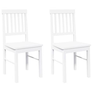 vidaXL Sillas de comedor 2 unidades madera maciza de caucho blanco