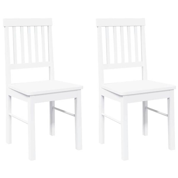 vidaXL Sillas de comedor 2 unidades madera maciza de caucho blanco