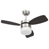 vidaXL Ventilador de techo con luz con mando marr&oacute;n oscuro 76 cm