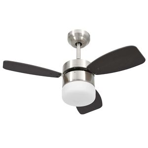 vidaXL Ventilador de techo con luz con mando marr&oacute;n oscuro 76 cm