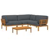 vidaXL Juego de Sof&aacute; 4 uds. Antracita Madera de Acacia S&oacute;lida