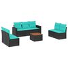 vidaXL Set de sof&aacute;s de jard&iacute;n 8 pzas con cojines rat&aacute;n sint&eacute;tico negro