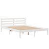 vidaXL Cama con estantería sin colchón madera maciza blanca 140x200 cm