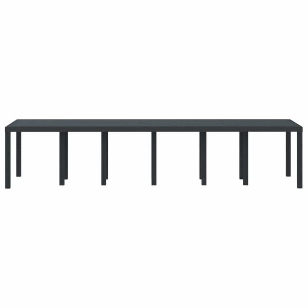 vidaXL Mesa de Jard&iacute;n Antracita 350 x 100 x 74 cm rat&aacute;n sint&eacute;tico