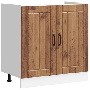 vidaXL Mueble bajo fregadero Lucca madera contrachapada madera antigua