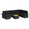 vidaXL Set de sof&aacute;s de jard&iacute;n con cojines 9 pzas rat&aacute;n sint&eacute;tico negro