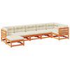 vidaXL Set de sof&aacute;s jard&iacute;n 7 pzas con cojines madera pino marr&oacute;n cera