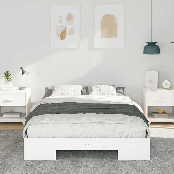 vidaXL Estructura de cama Blanco 120 x 190 cm Madera maciza de pino