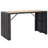 vidaXL Set muebles bar jardín y cojines 7 pzas ratán sintético negro