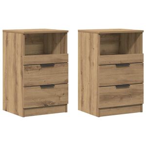 vidaXL Mesitas noche 2 uds madera ingenier&iacute;a roble artisan 40x36x65 cm