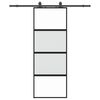 vidaXL Puerta corredera con herrajes negro 76x205 cm vidrio templado