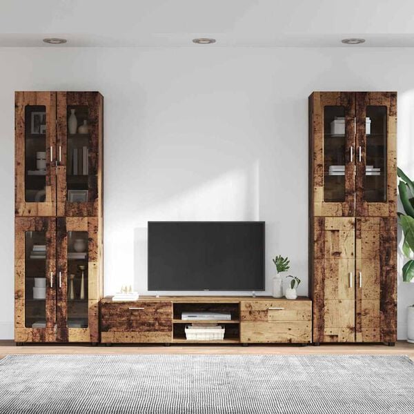 vidaXL Conjunto de mueble de TV con caj&oacute;n FLORIN Madera vieja