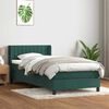 vidaXL Cama box spring con colch&oacute;n terciopelo verde oscuro 90x220 cm