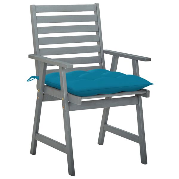 vidaXL Sillas comedor de jard&iacute;n 3 uds madera maciza acacia y cojines