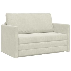 vidaXL Sof&aacute; cama Crema 124 x 71 x 78 cm Terciopelo