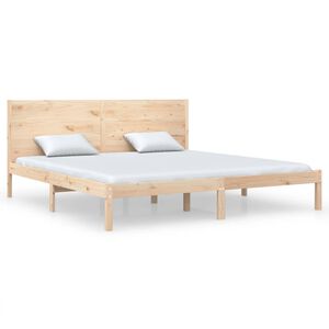 vidaXL Estructura de cama sin colch&oacute;n madera maciza de pino 200x200 cm