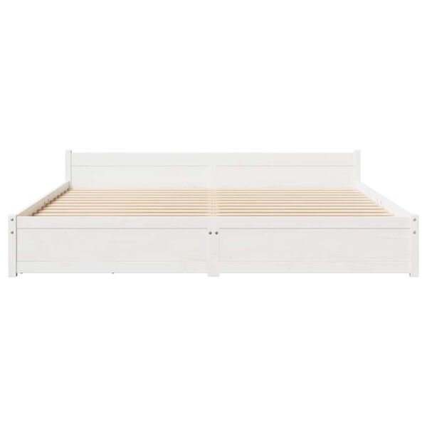 vidaXL Estructura de cama sin colch&oacute;n madera maciza blanca 200x200 cm
