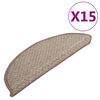 vidaXL Alfombras de pelda&ntilde;os de escalera 15 uds marr&oacute;n 65x21x4 cm
