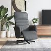 vidaXL Sill&oacute;n reclinable con reposapi&eacute;s cuero sint&eacute;tico gris