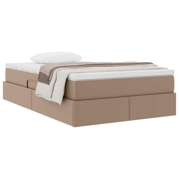 vidaXL Cama con almacenamiento y colchón Capuchino 120 x 190 cm