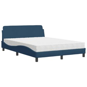 vidaXL Cama con colch&oacute;n Dover tela azul 120x200 cm