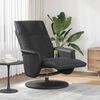 vidaXL Sill&oacute;n reclinable masaje con reposapi&eacute;s cuero sint&eacute;tico negro