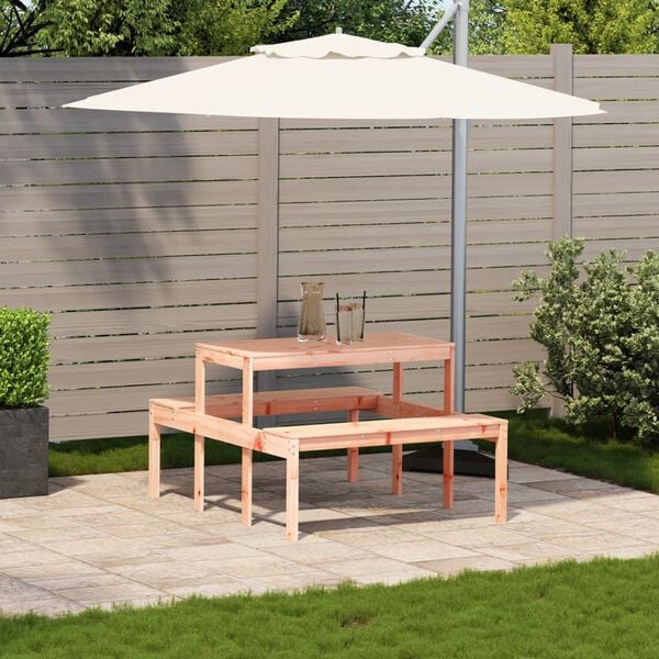 vidaXL Mesa de p&iacute;cnic madera maciza Douglas 110x134x75 cm