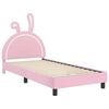 vidaXL Estructura de cama con cabecera Rosa 90 x 190 cm PU