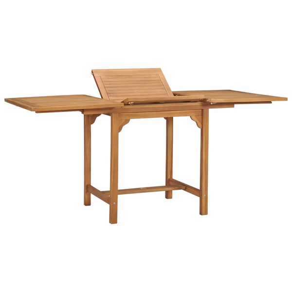 vidaXL Mesa de jard&iacute;n extensible madera maciza teca (110-160)x80x75cm