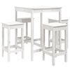 vidaXL Set de mesa y taburetes altos jardín 5 pzas madera pino blanco