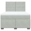 vidaXL Cama box spring con colch&oacute;n terciopelo gris claro 160x200 cm