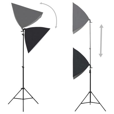 vidaXL Kit de estudio fotográfico con lámparas, fondo y reflector