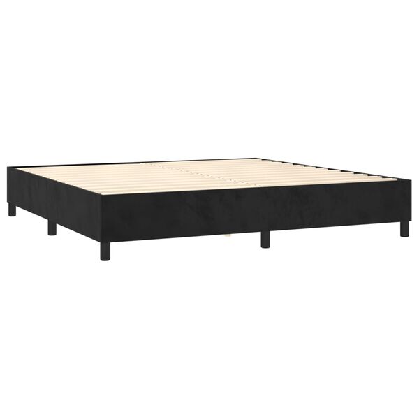 vidaXL Cama box spring con colch&oacute;n terciopelo negro 200x200 cm