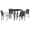 vidaXL Conjunto de Comedor de Jard&iacute;n 5 uds. Marr&oacute;n y Negro