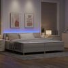 vidaXL Cama Box Spring LED con tiras LED Taup&eacute; 200 x 200 cm tela
