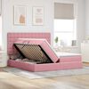 vidaXL Cama con almacenamiento Rosa 200 x 200 cm Terciopelo