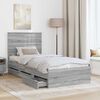 vidaXL Estructura de cama Gris Sonoma 90 x 200 cm Madera Ingenieril