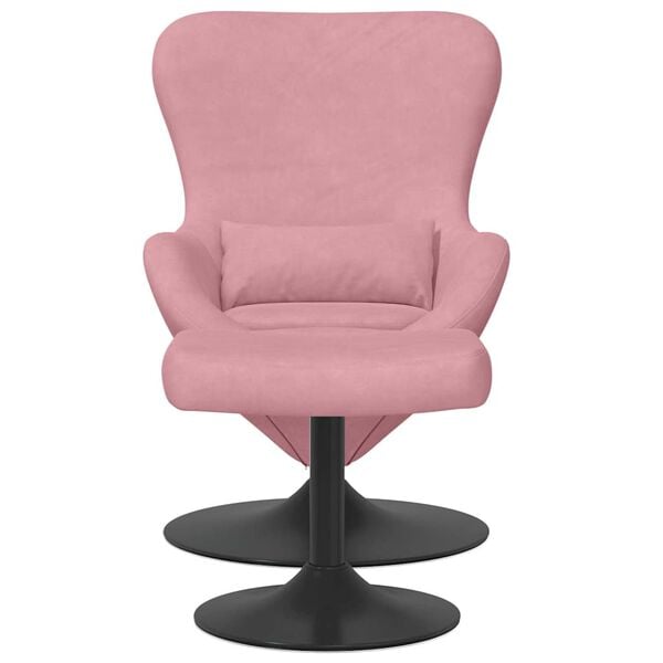 vidaXL Silla Huevo con Puff Rosa Terciopelo