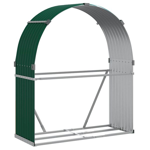 vidaXL Le&ntilde;ero de acero galvanizado verde 120x45x140 cm